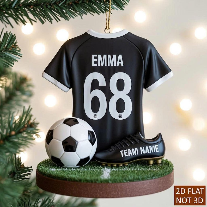 Personalized Soccer Sport Christmas Tree Ornament for Kids