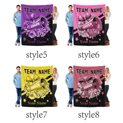 Custom Cheerleading Blanket, Personalized Flannel Throw