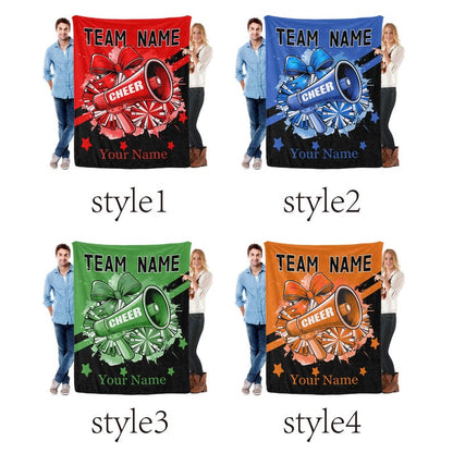 Custom Cheerleading Blanket, Personalized Flannel Throw