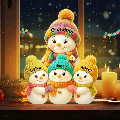 Snowman Grandma, Grandpa, Grandparents and Grandkids Personalized Light Box