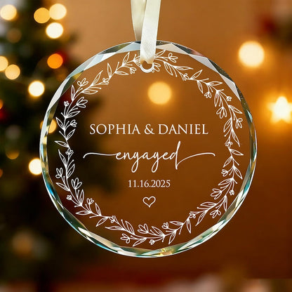 Personalized Engaged Ornament ,Wedding Keepsake Ornament