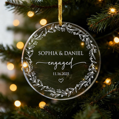 Personalized Engaged Ornament ,Wedding Keepsake Ornament