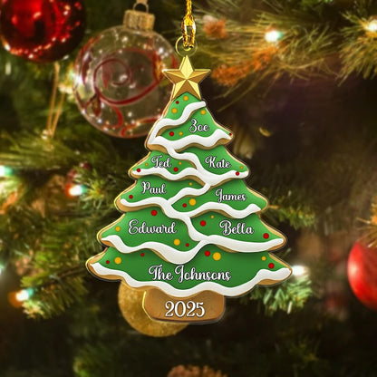 Personalized Family Christmas Ornament, Custom Family Tree Ornament\