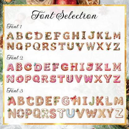 Custom Gingerbread Alphabet Ornaments, Personalised Christmas Decorations