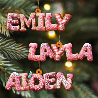 Custom Gingerbread Alphabet Ornaments, Personalised Christmas Decorations
