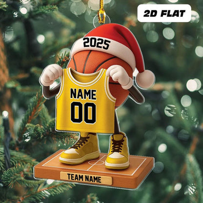 Personalized Basketball Jersey Christmas Ornament Custom Name Basketball Player