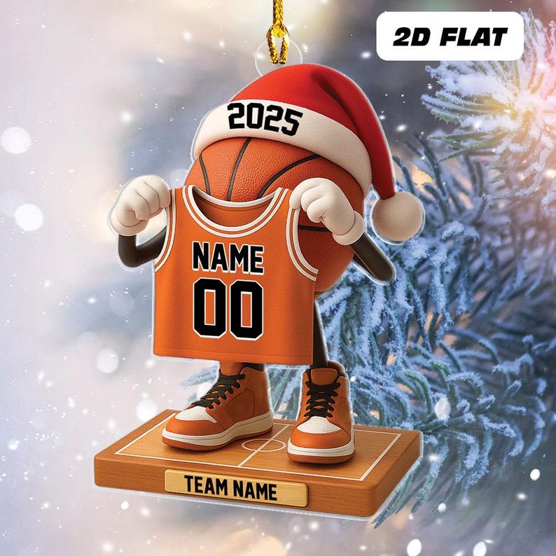 Personalized Basketball Jersey Christmas Ornament Custom Name Basketball Player