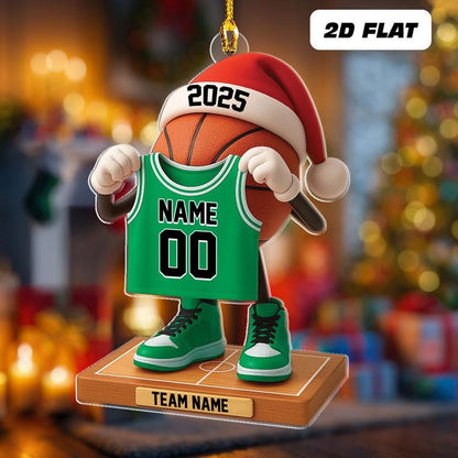 Personalized Basketball Jersey Christmas Ornament Custom Name Basketball Player