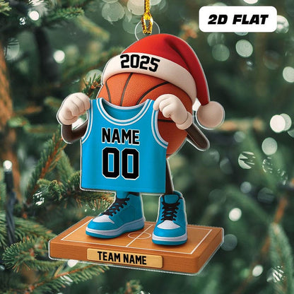 Personalized Basketball Jersey Christmas Ornament Custom Name Basketball Player