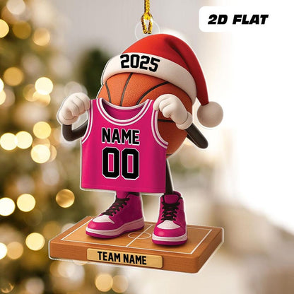 Personalized Basketball Jersey Christmas Ornament Custom Name Basketball Player