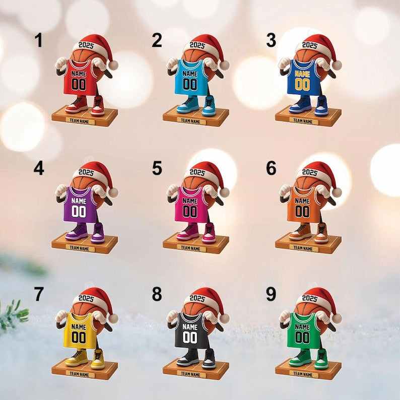Personalized Basketball Jersey Christmas Ornament Custom Name Basketball Player