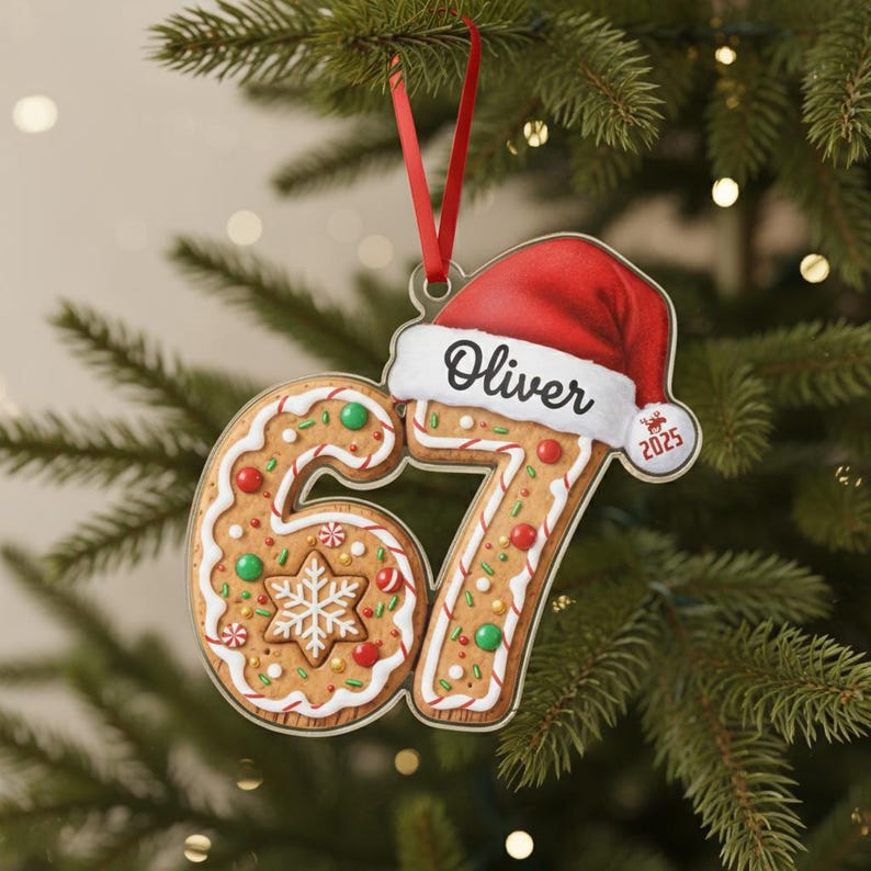 Custom Six Seven Ornament,Teen Slang Ornament,Funny Teenager Ornament