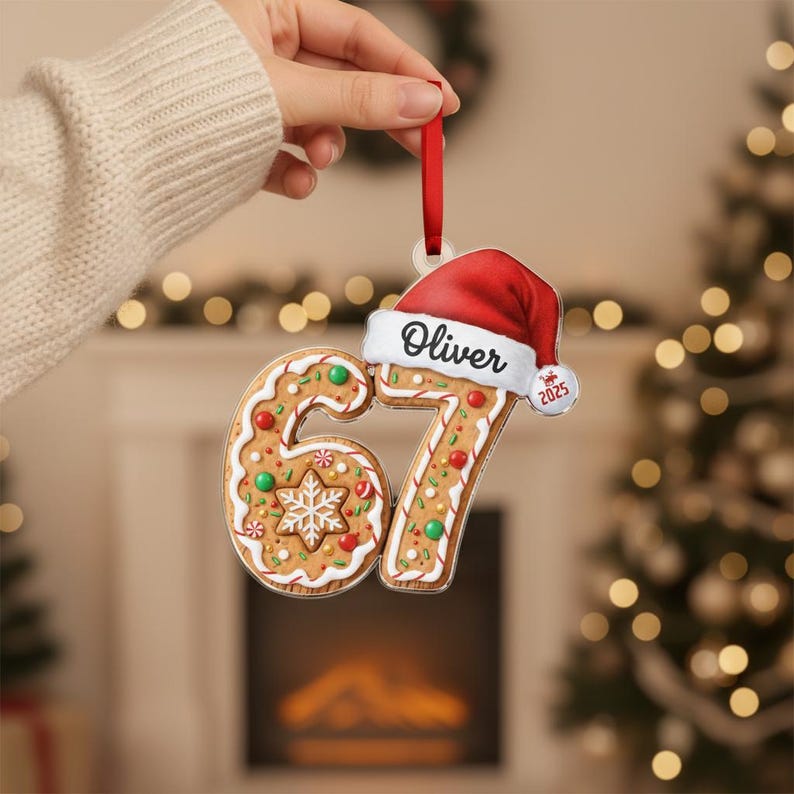 Custom Six Seven Ornament,Teen Slang Ornament,Funny Teenager Ornament