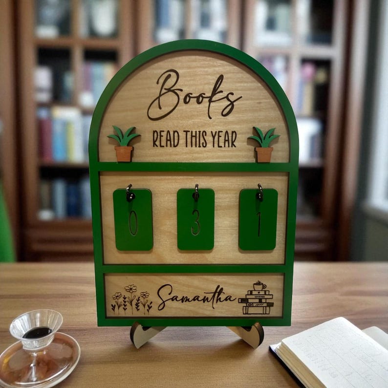 Personalized Books I Read This Year Counter, Custom Books Read Tracker