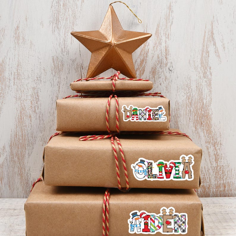 Christmas Name Sticker us, Christmas Personalized Name Sticker