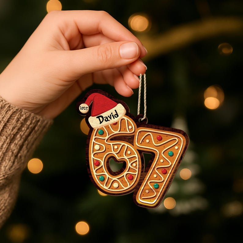 Custom Six Seven Ornament, Teen Slang Ornament