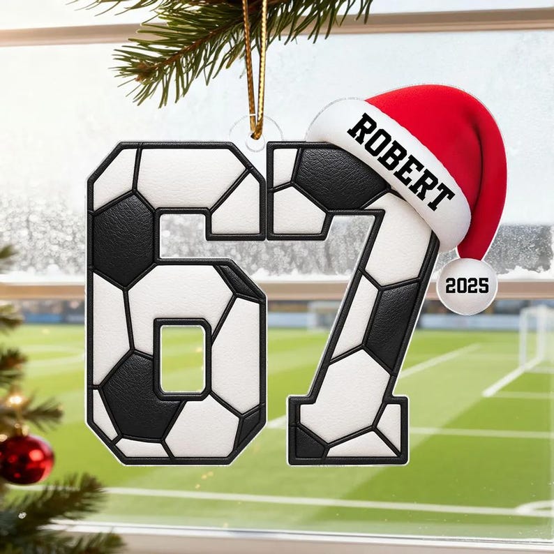 Custom Funny Six Seven 67 Sports Christmas Ornament