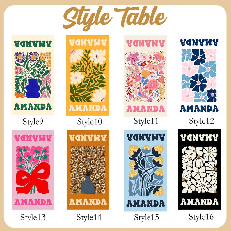 Floral Personalized Beach Towel, Custom Name Towel for Women