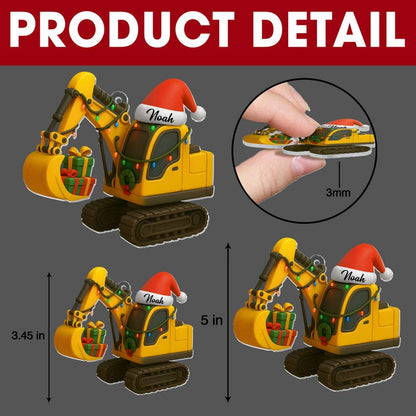 Personalized Excavator Acrylic Ornament