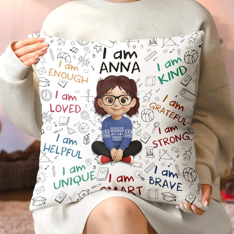 Personalized Kids Affirmation Pillow: Custom Name