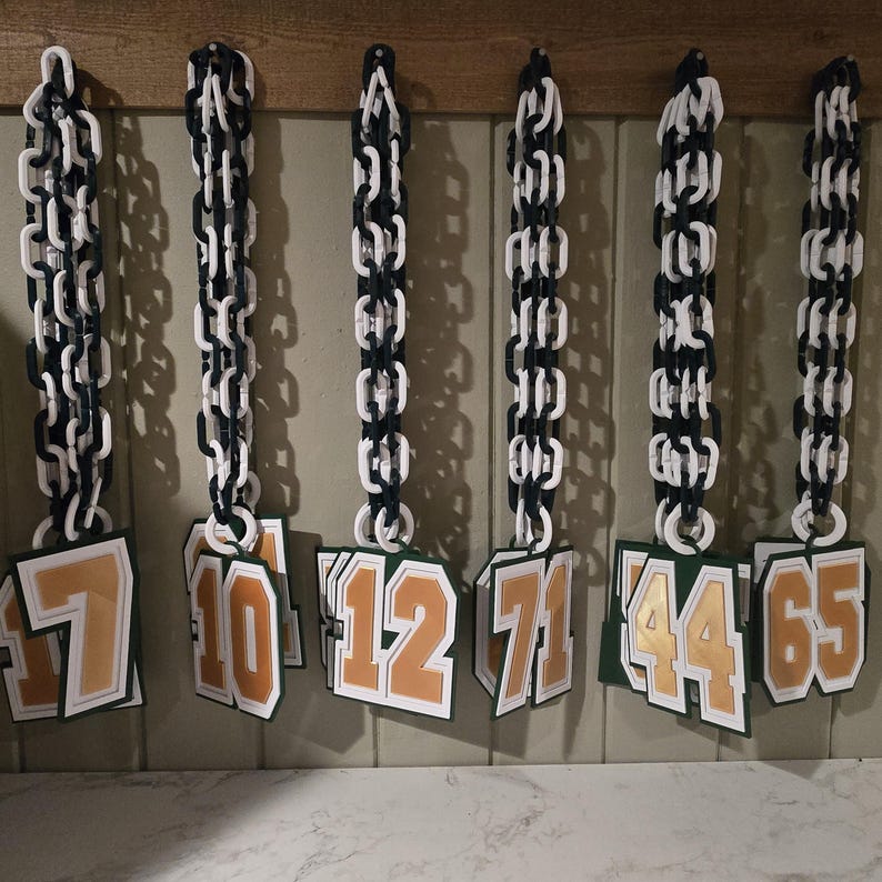 Custom 3D Jersey Number Chain