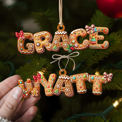 Custom Christmas Alphabet Ornament, Kids Name Ornament