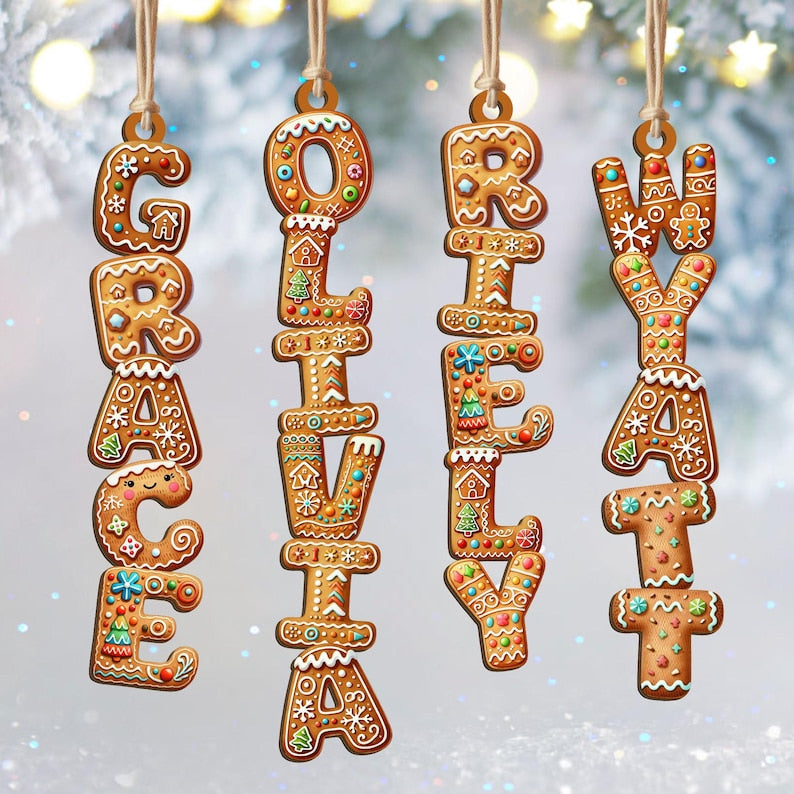Custom Christmas Alphabet Ornament, Kids Name Ornament