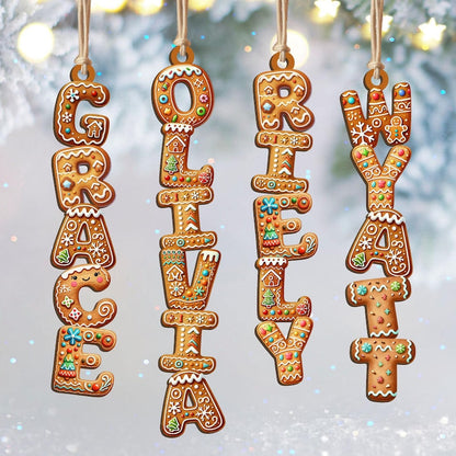 Custom Christmas Alphabet Ornament, Kids Name Ornament