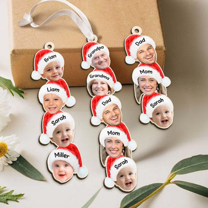 Custom Photo Funny Face Family Ornament, Acrylic Christmas Ornament
