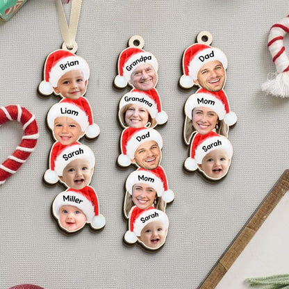 Custom Photo Funny Face Family Ornament, Acrylic Christmas Ornament