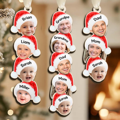 Custom Photo Funny Face Family Ornament, Acrylic Christmas Ornament