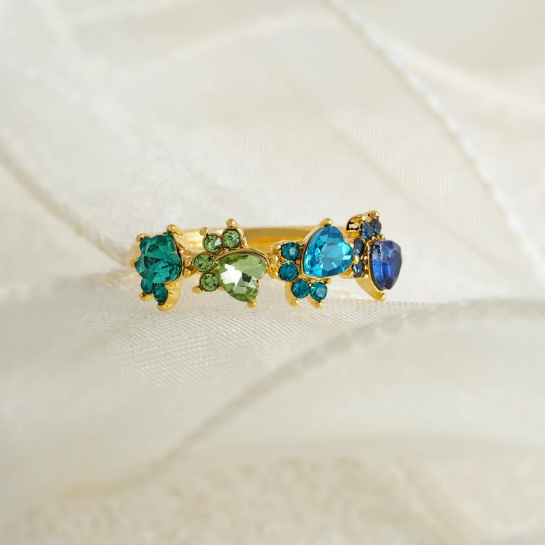 Personalized Cat Paw Birthstone Ring: Sterling Silver Pet Memorial