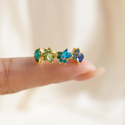 Personalized Cat Paw Birthstone Ring: Sterling Silver Pet Memorial