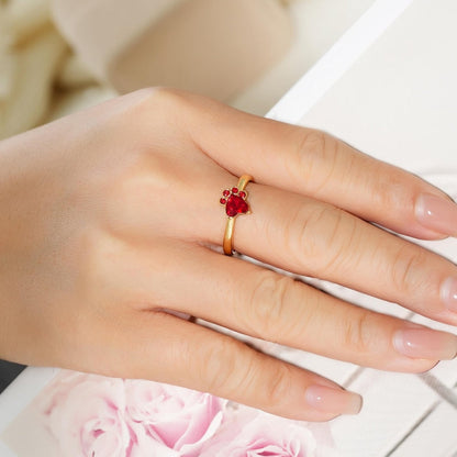 Personalized Cat Paw Birthstone Ring: Sterling Silver Pet Memorial