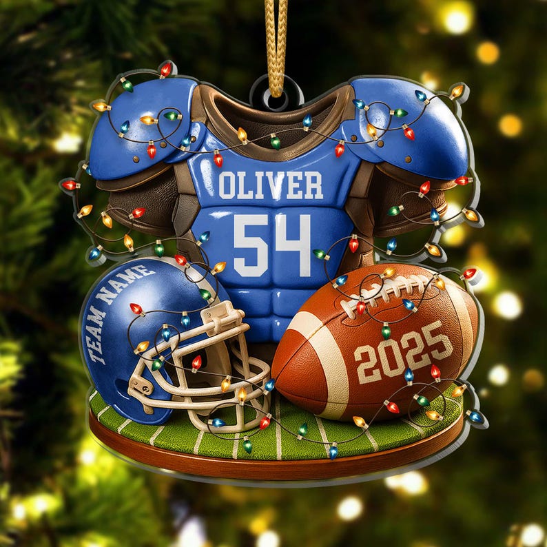 Personalized Football Ornament 2025