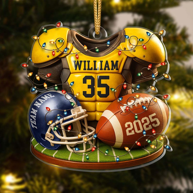 Personalized Football Ornament 2025