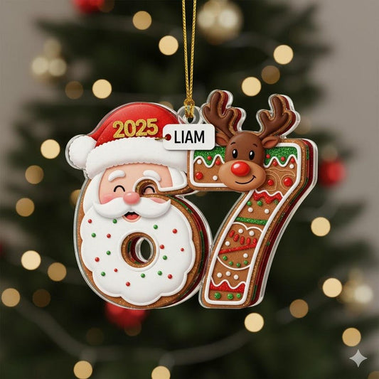 Six Seven Christmas Acrylic Ornament, Teen Slang Ornament