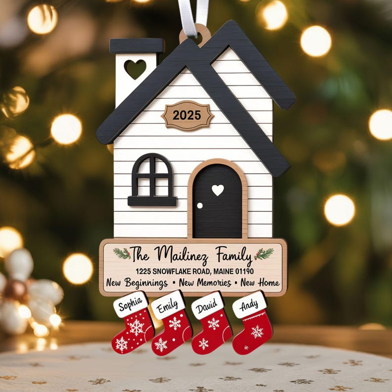 Personalized 2025 New Home Christmas Ornament, House Warming Gifts