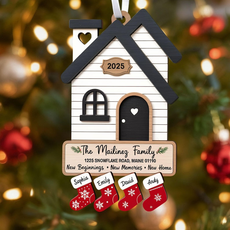 Personalized 2025 New Home Christmas Ornament, House Warming Gifts