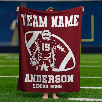Custom Football Blanket, personalized Name Blanket