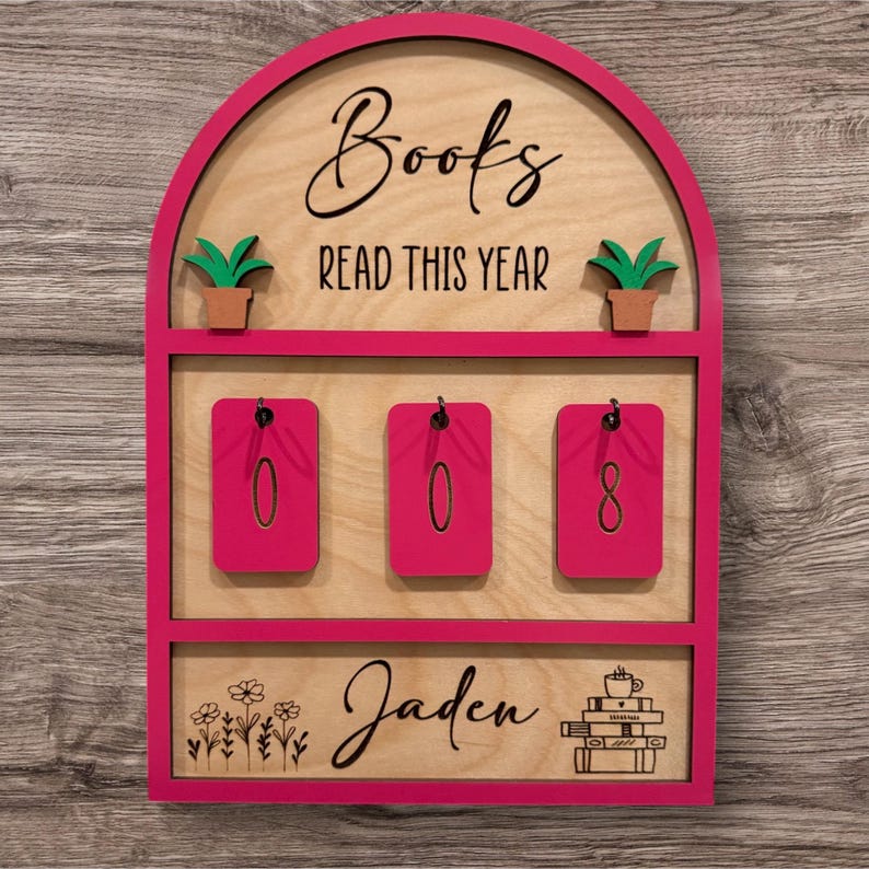 Personalized Books I Read This Year Counter, Custom Books Read Tracker