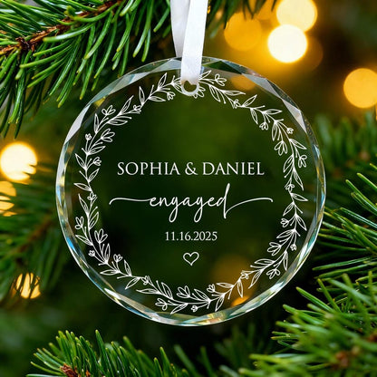 Personalized Engaged Ornament ,Wedding Keepsake Ornament