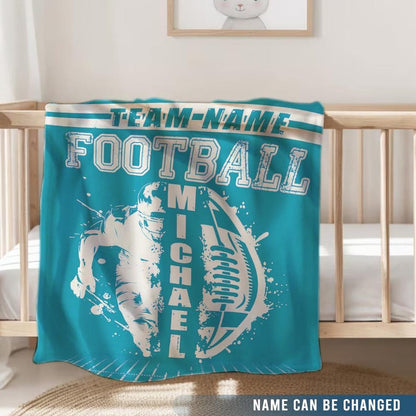 Custom Football Blanket with Name and Number