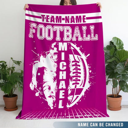 Custom Football Blanket with Name and Number