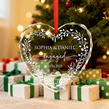 Personalized Engaged Ornament ,Wedding Keepsake Ornament