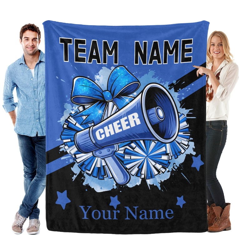 Custom Cheerleading Blanket, Personalized Flannel Throw