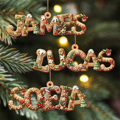 Custom Gingerbread Alphabet Ornaments, Personalised Christmas Decorations