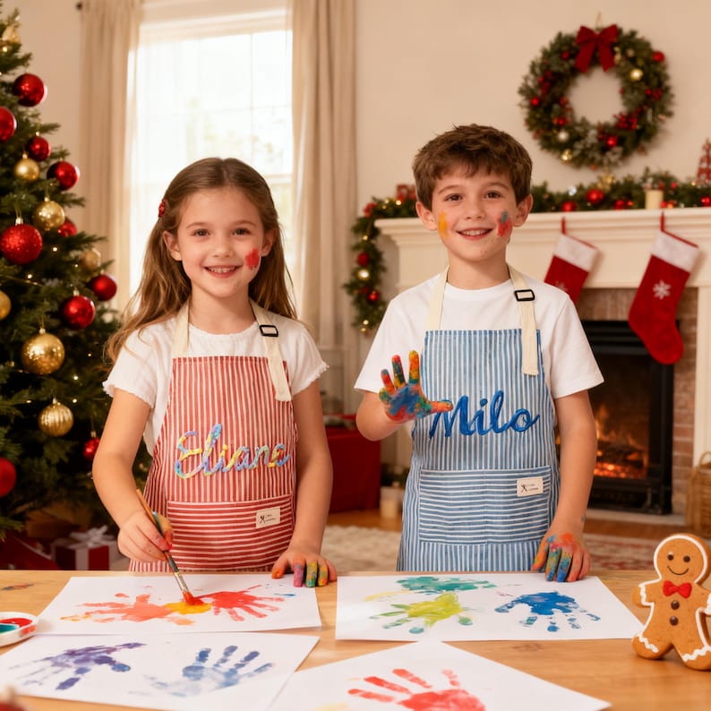Personalized Hand-Embroidered Apron,Personalized Apron, Kitchen Apron