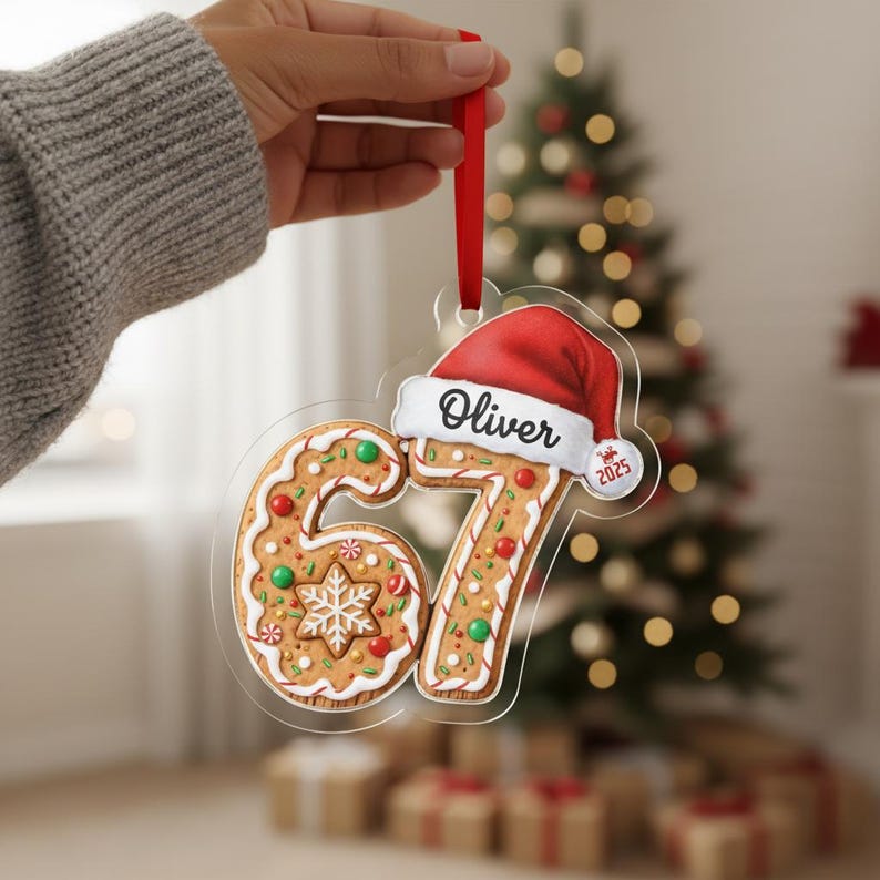 Custom Six Seven Ornament,Teen Slang Ornament,Funny Teenager Ornament