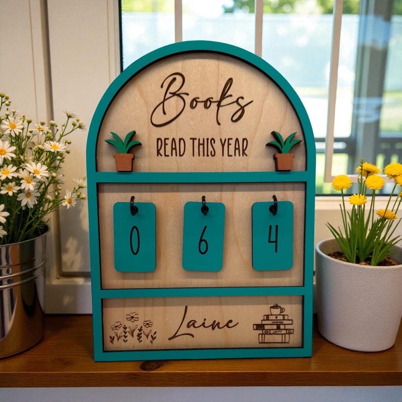Personalized Books I Read This Year Counter, Custom Books Read Tracker
